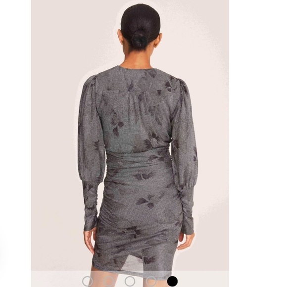 Ba&sh |  Lizie Ruched Metallic Mini Dress Size XS NEW - Picture 5 of 15